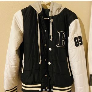 Puffy hooded jacket!